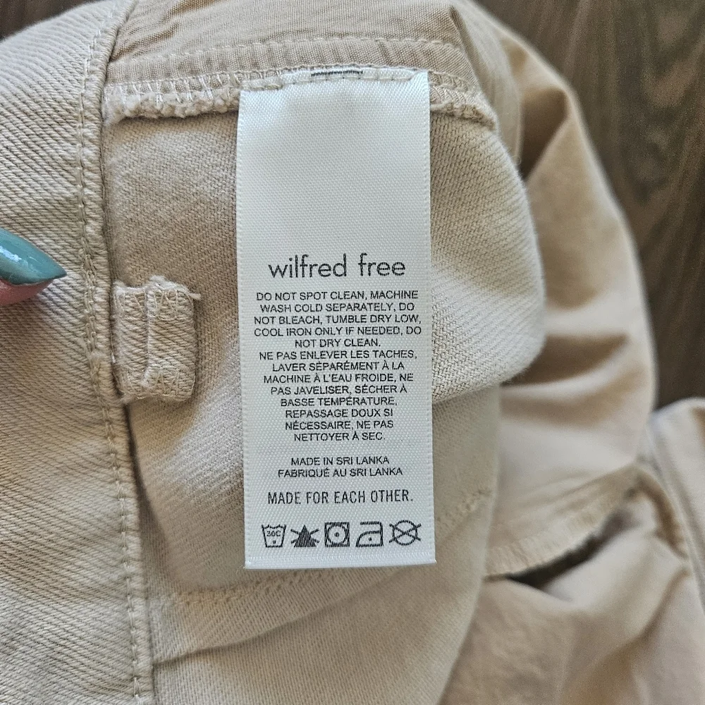 Aritzia Wilfred Free High-Waisted Twill Modern Cargo Pant Birch Size 4 - Picture 8 of 10